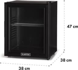 Klarstein Mini-Koelkast Brooklyn 23 Glazen Deur LED 23L - Minikoelkast Drankkoeler Hotelkoelkast - voor Hotelkamer voor Slaapkamer voor Studentenkamer - Compact - Mini Fridge - Kleine Koelkast - Compact Koelkast — thumbnail 3