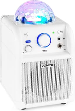 Karaoke set met microfoon - Vonyx SBS50W - met Bluetooth, accu & discobal discolicht - Wit — thumbnail 5