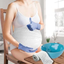 Chuckle Gipsbuik Afdruk Pakket voor Zwangere - inclusief Gipsverband/Gipsrollen & 12 Kleuren Verf - Ideaal Kraamcadeau/Babycadeau — thumbnail 4