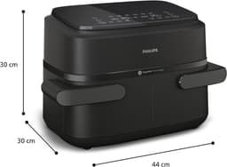 Philips Airfryer 1000-serie Dual Basket - Na154/00 Dubbele Mand Flexible 71 L Tot 5 Personen Zwart — thumbnail 4