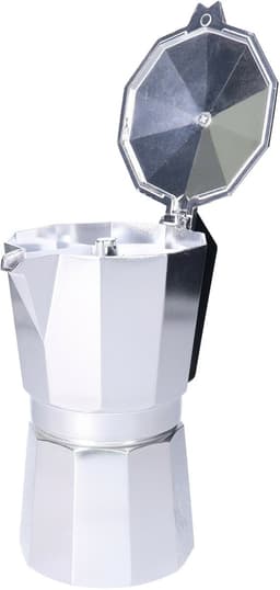 Zilveren percolator / espresso apparaat voor 9 kopjes - 400 ml - Koffiezetapparaat - Koffiezetter voor camping/caravan — thumbnail 2