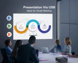 Mini Beamer - Projector - Digitale Projector - Draagbaar - 1080P Projector - WiFi 6 en Bluetooth 5.2 - Ingebouwde Luidspreker - 600 ANSI - EU Stekker Type - Compatibel met HDMI - Voeding - USB- 110W - Zwart — thumbnail 4