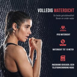 Tech Essentials Hydro X10- Sport oordopjes - Bone Conduction Headphone - Open Ear Oortjes - Draadloze Bluetooth Koptelefoon - Zwemmen - Hardlopen - 32GB Geheugen - IPX8 Waterdicht - Zwart — thumbnail 3