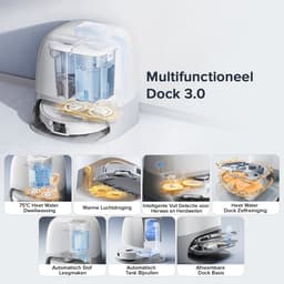 Roborock Qrevo Curv S5X Robotstofzuiger met dweilfunctie en hebare dweil– 18500Pa HyperForce zuigvermogen– Afzuigstation–75 °C Warmwatermopwas–Intelligente Vuilherkenning–Spraakassistent –All-in-one Dock–Qrevo MaxV Upgrade — thumbnail 3