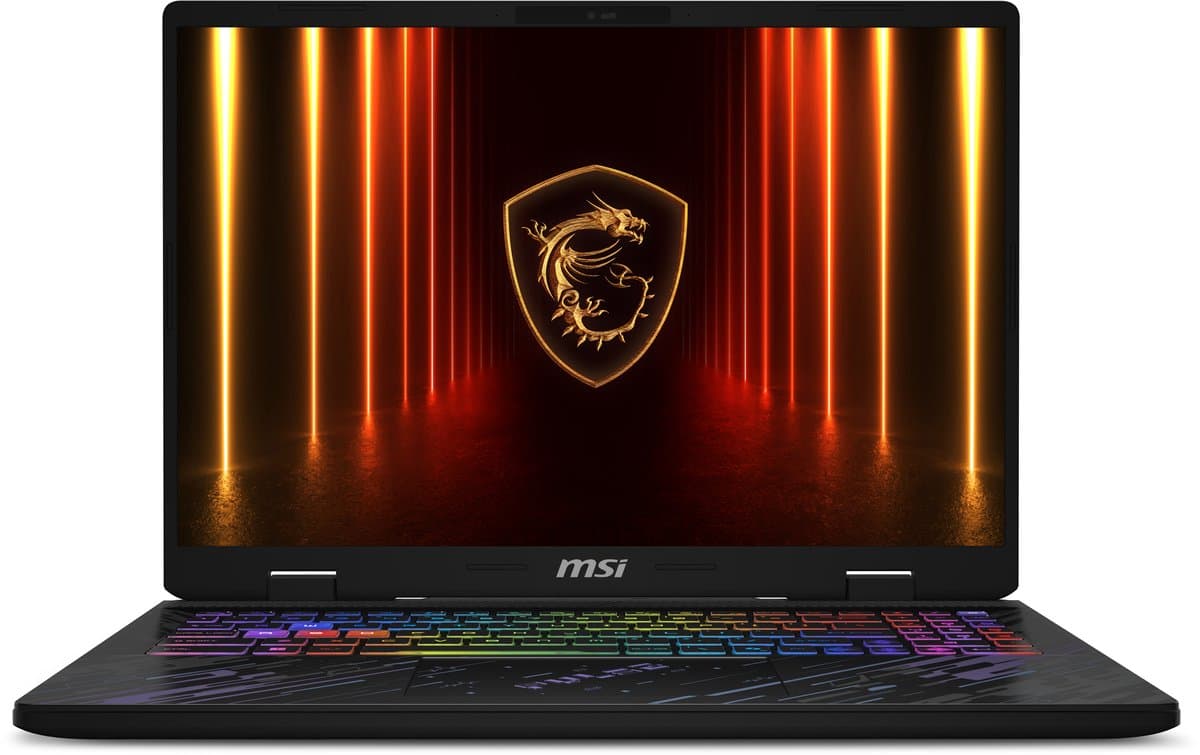 "MSI Pulse A16 AI+ C3XWGKG-010NL Copilot+ PC AMD Ryzen AI 9 HX 370 Laptop 40,6 cm (16"") Quad HD+ 32 GB DDR5-SDRAM 1 TB SSD NVIDIA GeForce RTX 5070 Wi-Fi 6E (802.11ax) Windows 11 Home Zwart" — afbeelding 1