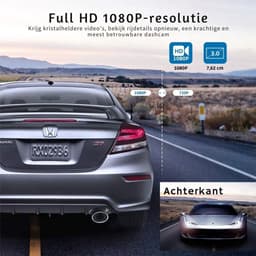 Dual Dashcam - Dashcam Voor Auto 1080p Full HD - Voor en Achter Camera Met 3-inch Lcd-Display – Auto Camera Met Bewegingsdetectie - Nachtzicht - Versnellingssensor — thumbnail 4