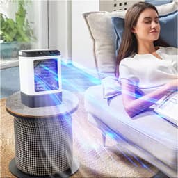 Portable Airco - Aircooler - Mini Airco - Airco Zonder Afvoerslang - Met Verlichting - Met Inbouw IJs Element - Ventilator - Energiezuinig - Draagbare Luchtkoeler - Mobiele Airco- 900ML — thumbnail 4