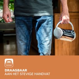 Lenco Draagbare Radio CD Speler - Stereo FM Radio en AUX – Werkt ook op batterijen - SCD-24 Zwart — thumbnail 4