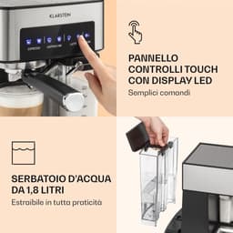 Espressomachine met 1350 Watt en 1.8L Watertank - Koffiemaker voor Espresso, Cappuccino en Latte Macchiato — thumbnail 5