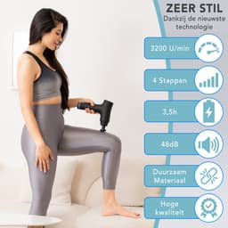 Pure Relief Massage Gun – Krachtig Draadloos Massageapparaat | 30 Vibratiestanden tot 3500 RPM | Spierherstel, Ontspanning & Sportmassage | Inclusief 6 Opzetstukken & LCD Touchscreen — thumbnail 5