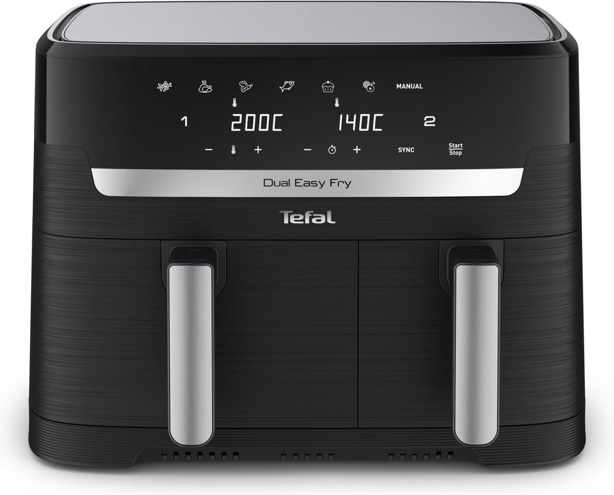 Tefal Dual Easy Fry & Grill Easy Fry Dual EY9018 XXL heteluchtfriteuse met dubbele lades zwart — afbeelding 1