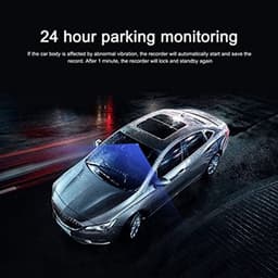 Dashcam voor en achter, Full HD nachtzicht 3-dashcam in de auto, DVR 3-camera nachtzicht 4-inch scherm autorecorder rijvideorecorder — thumbnail 2