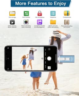 USB Flash Drive - Geheugenstick Externe Opslag - Foto's Opslaan - Snelle Overdrachtssnelheid - 256GB - Blauw — thumbnail 5
