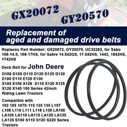 Dailygoods- Grasmaaier Riem Vervanging - Onderdeelnummer GX20072/GY20570 - Geschikt voor John Deere 42" - 100/ D100/ E100/ L100/ LA100 Serie - Hoogwaardige Materiaalcombinatie - Maaier — thumbnail 5