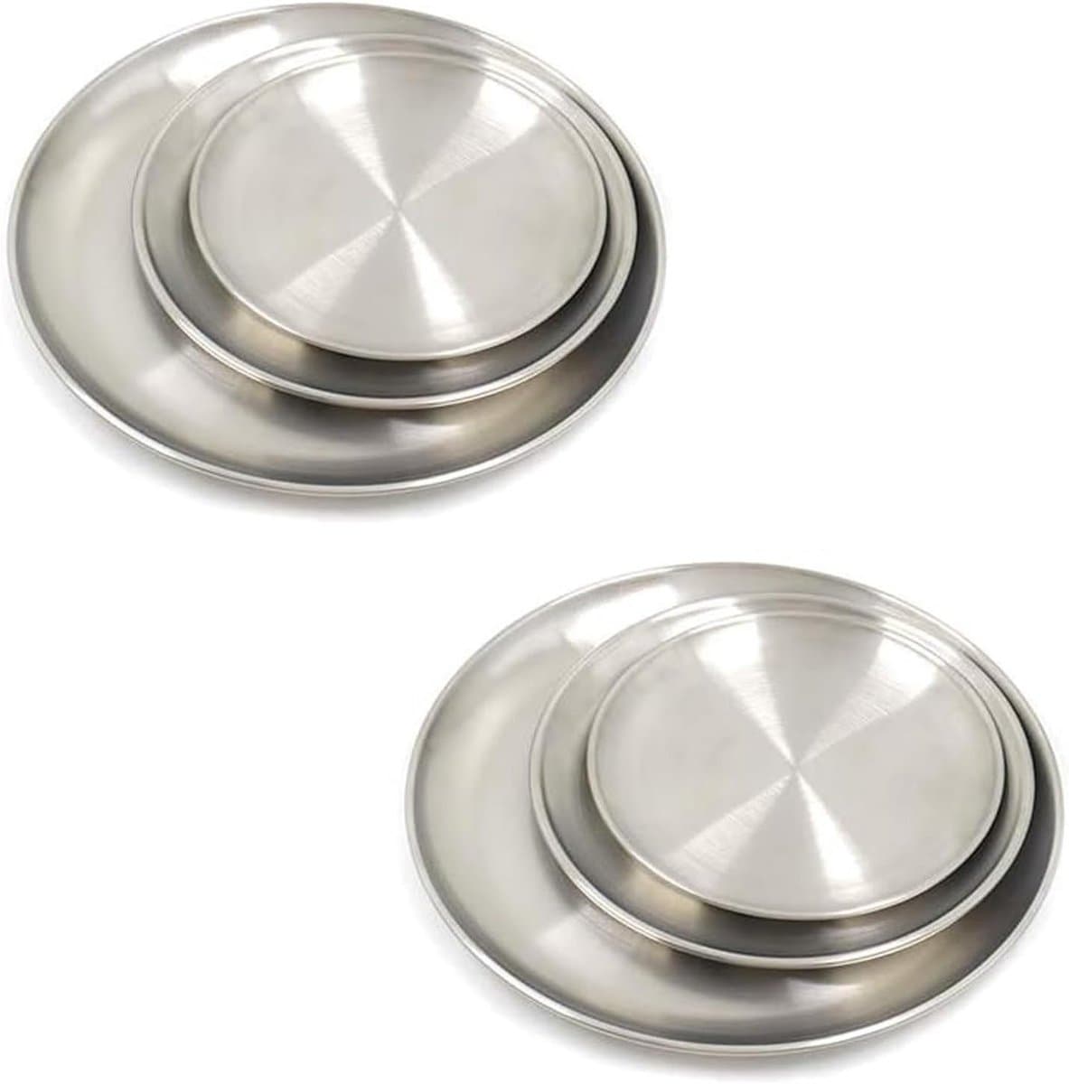 Ronde RVS Borden voor Kamperen en Feestjes, Duurzame Borden in Diverse Maten (14/17/20 cm) voor Picknick en Keuken — afbeelding 1