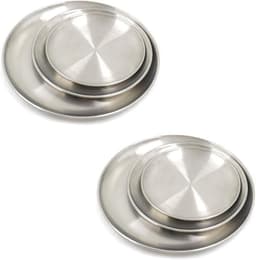 Ronde RVS Borden voor Kamperen en Feestjes, Duurzame Borden in Diverse Maten (14/17/20 cm) voor Picknick en Keuken — thumbnail 1