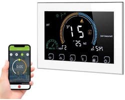 Slimme Thermostaat - Verwarming Regelaar - Energie Besparen - App Bediening - 4.8 Inch LCD - Wit