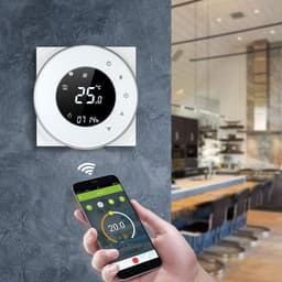 Ronde Programmeerbare Wifi Thermostaat met LCD Touchscreen voor Vloerverwarming en App Bediening — thumbnail 4