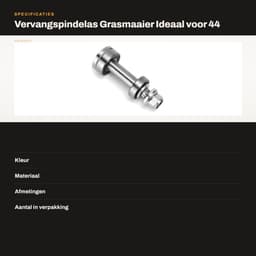 Dailygoods- Spindelas Vervanging - Stevig Ijzermateriaal - Geschikt voor 44/46/50 Inch - Eenvoudige Installatie - Duurzaam - Optimaal Prestaties - Maaidek — thumbnail 3