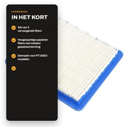 Dailygoods- Luchtfilter Vervanging PT15853 - 5 Stuks - Slijtvast - Hoogwaardige Papieren Filter - Metalen Gaasbescherming - Eenvoudige Installatie - Grasmaaierfilter — thumbnail 4