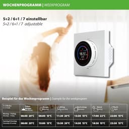 Slimme Kamerthermostaat - Verwarming Thermostaat - Energie Besparen - Met WiFi en App - 84x84x55mm - Wit — thumbnail 3
