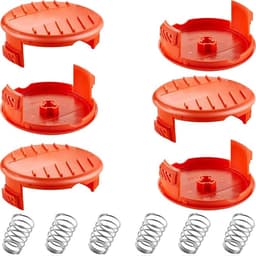 6 stuks, geschikt voor RC-100-P vervangende trimmer spoeldoppen, geschikt voor Black Decker GH900 GD600 GH610 GH900 GH912 ST6600, fijne snoertrimmer grasmaaier spoeldoppen, geschikt voor RC100P trimmer dop onderdelen — thumbnail 1