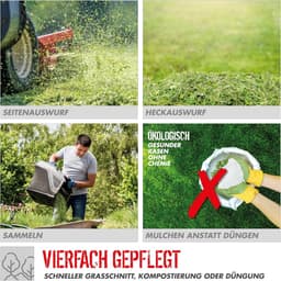 Benzine grasmaaier - Loopmaaier - Gazon onderhouden - Achterwielaandrijving - 46 cm snijbreedte - Zwart rood — thumbnail 4