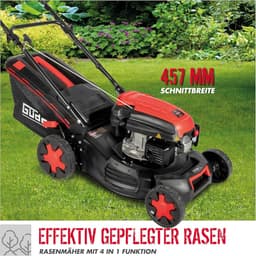 Benzine grasmaaier - Loopmaaier - Gazon onderhouden - Achterwielaandrijving - 46 cm snijbreedte - Zwart rood — thumbnail 1