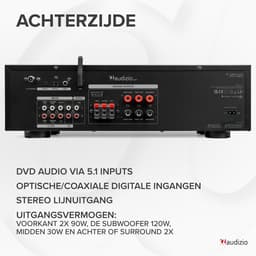 5.1 versterker - Audizio AV560EQ - Surround versterker met Bluetooth - Voor home cinema - 390W — thumbnail 4
