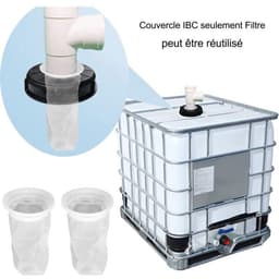 Tweedelige nylon IBC-filterset, IBC-regenwaterfilterhoes, wasbare IBC-filters, accessoires voor filterbehuizing met 200 mesh, geschikt voor IBC-regenwatertanks van 1000 liter. — thumbnail 2