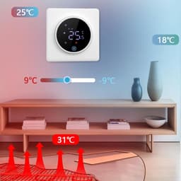 Slimme Thermostaat - Programmeerbare Regelaar - Energie Besparen - Stembediening en App - 3A Belasting - Zwart — thumbnail 5
