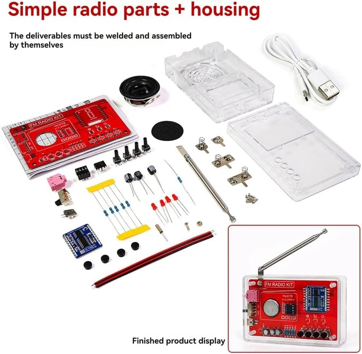 Elektronische FM-radio-set - Solderen praktijkkit - DIY Radio Kit - Radio - Stereo Radio Kit - FM-radioset - met Behuizing -Lasprojecten voor Leren en Onderwijzen — afbeelding 1