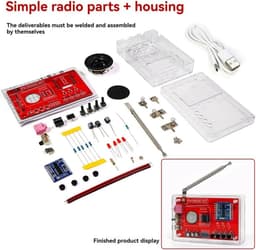 Elektronische FM-radio-set - Solderen praktijkkit - DIY Radio Kit - Radio - Stereo Radio Kit - FM-radioset - met Behuizing -Lasprojecten voor Leren en Onderwijzen — thumbnail 1