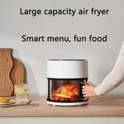 Heteluchtfriteuse - Airfryer Visueel Glas - Gezond Frituren - Grote Capaciteit - 5 Liter - Wit — thumbnail 2