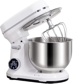 Keukenmixer - Standmixer Keukenmachine - Bakken en Koken - Planetaire Roerder - 5.5L Kom - Wit — thumbnail 1