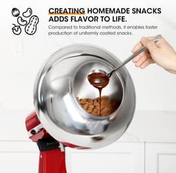Snack Coater - Chocolade Coater - Snoep Maken - Compatibel met KitchenAid - 3 kg Capaciteit - Zilver — thumbnail 2