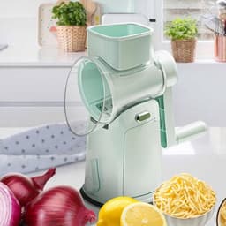 Groentesnijder met rasp - Keukenmachine multifunctioneel - Maaltijden bereiden - Veilig en stabiel - 288 cm hoog - Mintgroen — thumbnail 2