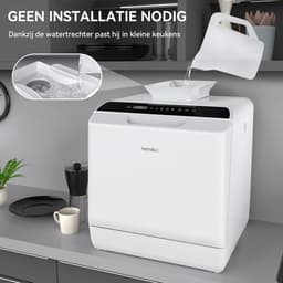 Mini Vaatwasser - Aanrecht Vaatwasser - Snel Afwassen - Zonder Wateraansluiting - 4 Plaatsinstellingen - Wit — thumbnail 4