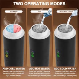 Draagbare Koffiemachine - Reis Koffiezetter - Koffie Zetten Onderweg - 3-in-1 Functionaliteit - 80ml Capaciteit - Zwart — thumbnail 2