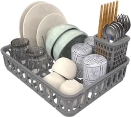 Vaatwasmand Mini - Servies Organizer - Vaat Snel Wassen - Modulair Ontwerp - 1 Load - Grijs — thumbnail 5