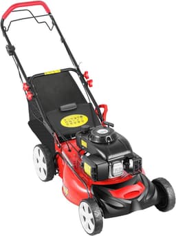 Benzine Grasmaaier - Tuinmaaier Krachtig - Gazon Onderhouden - 8-voudige Hoogteverstelling - 51 cm Maaibreedte - Zwart Rood — thumbnail 1