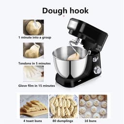 Keukenmachine Mixer - Standmixer Keuken - Bakken Thuis - 6 Snelheden Instelbaar - 4L Kom - Multicolor — thumbnail 4