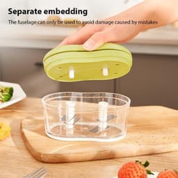 Handmatige keukenmachine - Groente snijder - Snel ingrediënten hakken - Ergonomisch ontwerp - 13 x 8 cm - Grijs — thumbnail 3