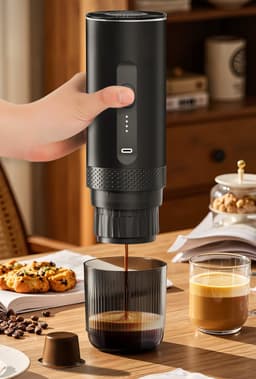 NAVOBIZ Espressomachine - Koffiemaker - Apparaat - 2-in-1 - Draadloos - Lichtgewicht - One-touch bediening - 7500 mAh - 20 bar — thumbnail 3