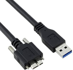 USB 3.0 Micro B Kabel met Schroefbevestiging voor Industriële Camera en Externe Harde Schijf (5m) — thumbnail 1