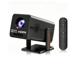 Xnano Mini beamer - Thuisbioscoop- Android 13 -smart projector - native Full HD 1080p - 4K ondersteuning - WiFi 6 - Bluetooth 5.2 - autofocus - auto keystone - Draagbaar en Draadloos met accu - Zwart