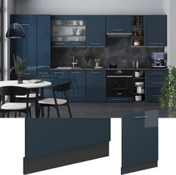 Vaatwasserfrontpaneel - Keukenfront Paneel - Keuken Afwerking - Soft-close Scharnieren - 60 cm Breed - Donkerblauw Hoogglans — thumbnail 3