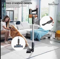 Swiss Haus® CVC2501 Steelstofzuiger Draadloos – 35 Minuten - 3 Snelheden – HEPA Filter – Draadloze Stofzuiger Zonder Zak - LED Display – Wandhouder – 150W - Vacuum Cleaner - Oranje — thumbnail 3