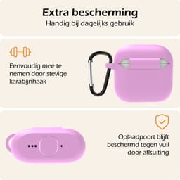 Hoesje - Geschikt voor Apple AirPods 4 - met Clip - Siliconen Hoes - Silicone Case Cover - Flamingo — thumbnail 5