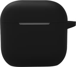 Hoesje - Geschikt voor Apple AirPods 4 - met Clip - Siliconen Hoes - Silicone Case Cover - Zwart — thumbnail 1